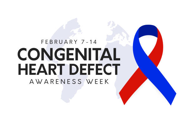 Congenital Heart Defect Awareness Week card, February 7-14. Vector illustration
