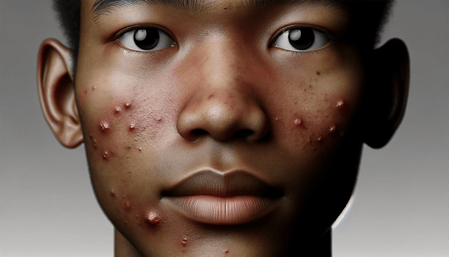 A black women having acne and bad skin problem due to Pcos 